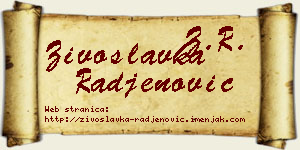 Živoslavka Rađenović vizit kartica